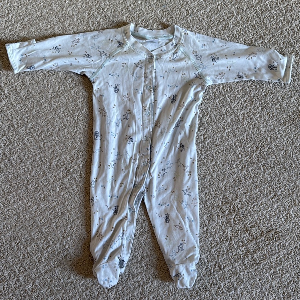 Hanna Andersson Pima cotton footed onesie pajamas 0-3 and 3-6